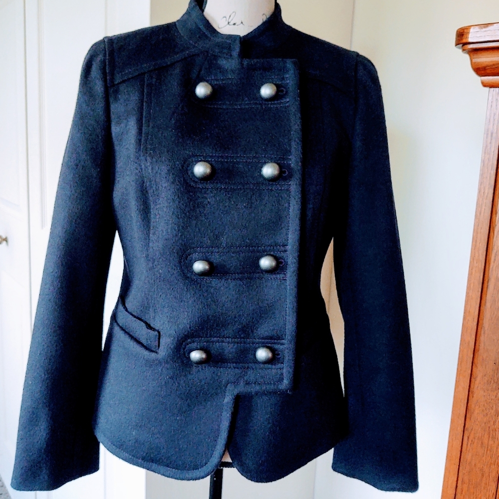 Anne Taylor Loft Navy Blue Wool Jacket
